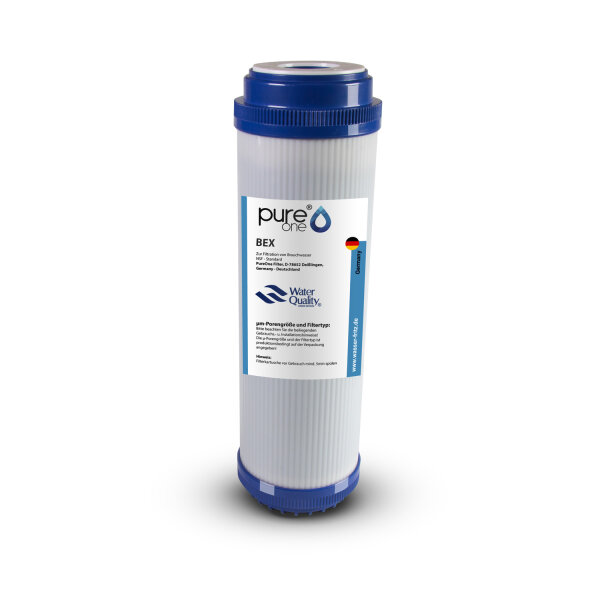 PureOne BEX Filterkartusche - 100% Aktivkohlegranulat mit Sediment Vorfilter